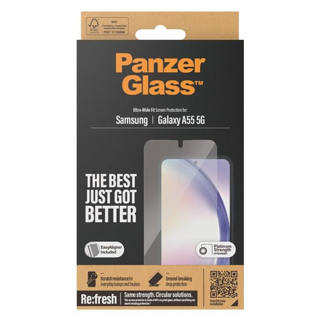 PanzerGlass - Verre Trempé Re:fresh UWF avec l'applicateur pour Samsung Galaxy A55 5G, noir