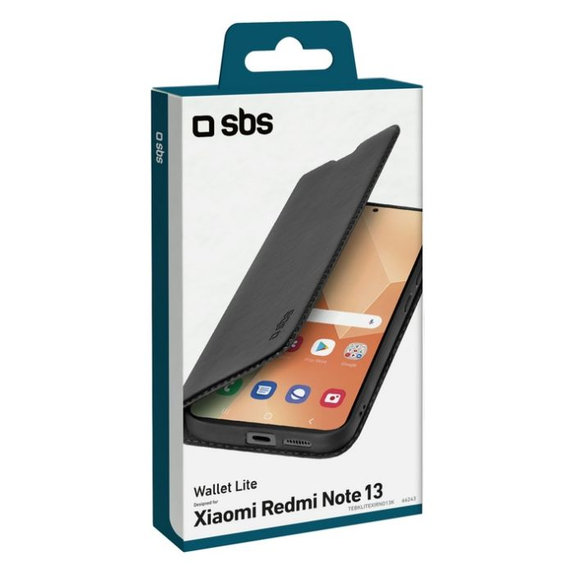 SBS - Étui Book Wallet Lite pour Xiaomi Redmi Note 13, noir