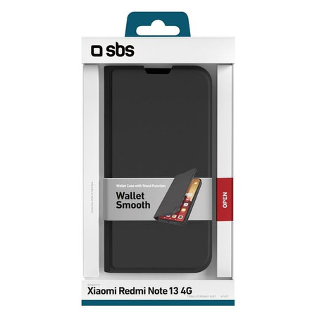 SBS - Étui Book Wallet Lite pour Xiaomi Redmi Note 13 4G, noir
