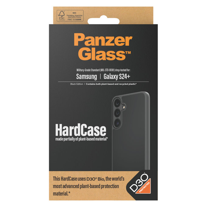 Étui HardCase D3O pour Samsung Galaxy S24+, Noir, PanzerGlass