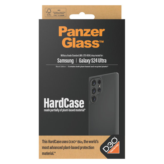 Étui HardCase D3O pour Samsung Galaxy S24 Ultra, Noir, PanzerGlass
