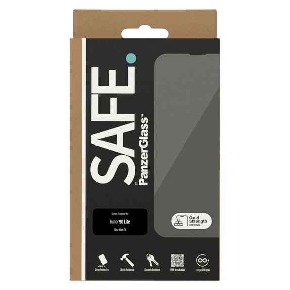 Verre trempé UWF pour Honor 90 Lite, Noir, SAFE by PanzerGlass