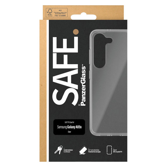 Étui TPU pour Samsung Galaxy A05s, Transparent, SAFE by PanzerGlass