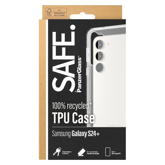 Étui TPU pour Samsung Galaxy S24+, Transparent, SAFE by PanzerGlass