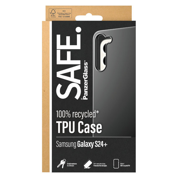 Étui TPU pour Samsung Galaxy S24+, Noir, SAFE by PanzerGlass