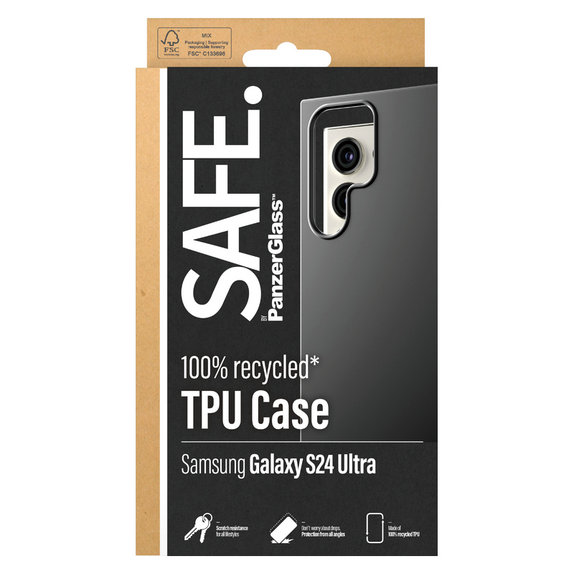 Étui TPU pour Samsung Galaxy S24 Ultra, Noir, SAFE by PanzerGlass