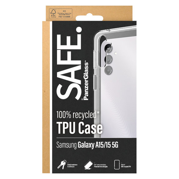 Étui TPU pour Samsung Galaxy A15/A15 5G, Transparent, SAFE by PanzerGlass