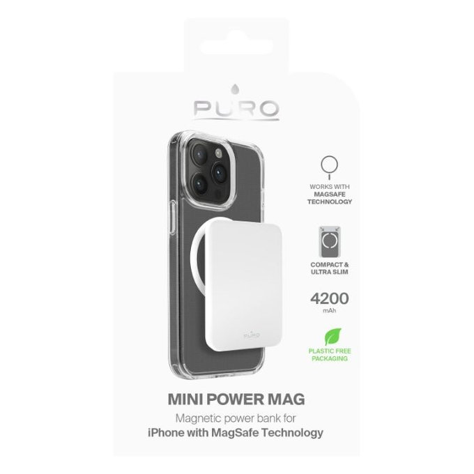 PURO - MagSafe PowerBank 4200 mAh 5W, USB-C, blanc