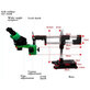 Relife RL M3T-STL2 - Microscope stéréo trinoculaire (Vert)
