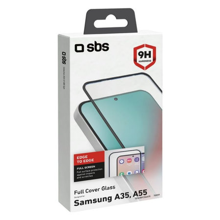 SBS - Verre Trempé Full Cover pour Samsung Galaxy A35 et A55 5G, noir