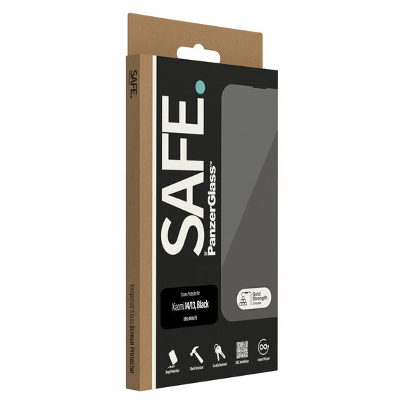 Verre trempé UWF pour Xiaomi 14/13, Noir, SAFE by PanzerGlass