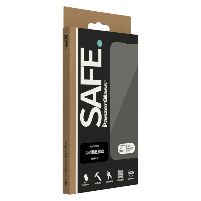 Verre trempé UWF pour Xiaomi 14/13, Noir, SAFE by PanzerGlass