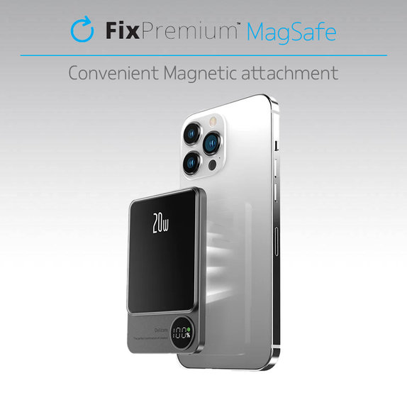 FixPremium - MagSafe PowerBank avec LCD 5000mAh, noir