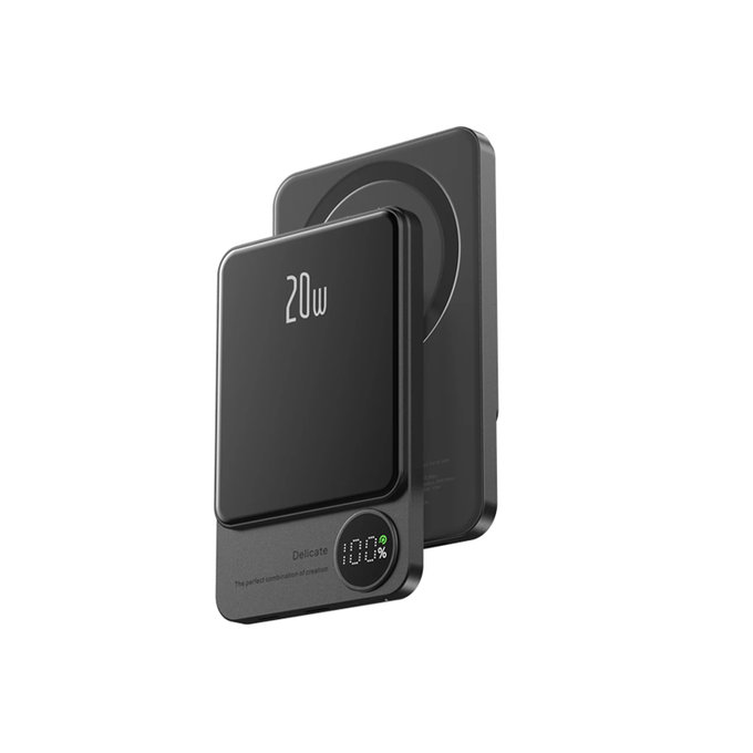 FixPremium - MagSafe PowerBank avec LCD 10 000mAh, noir