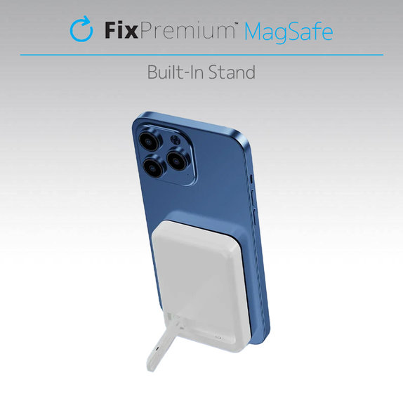 FixPremium - MagSafe PowerBank avec Support 5000mAh, noir