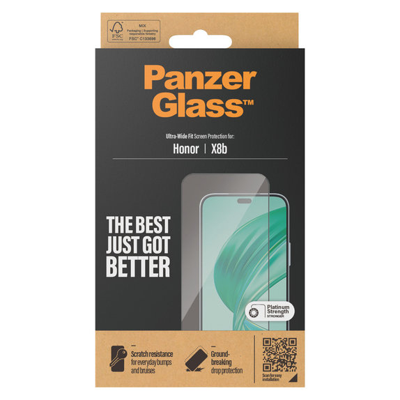 Verre trempé UWF pour Honor 90 Smart, Noir, PanzerGlass
