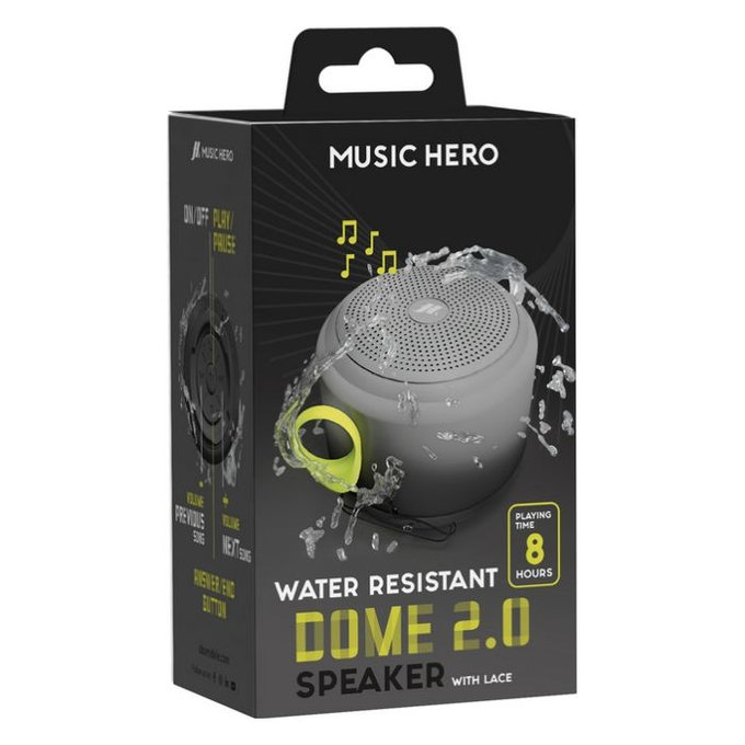 Music Hero - Haut-parleur sans fil DOME 2.0, 3 W, noir