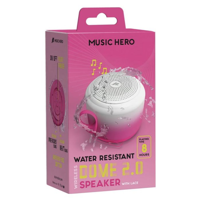 Music Hero - Haut-parleur sans fil DOME 2.0, 3 W, blanc