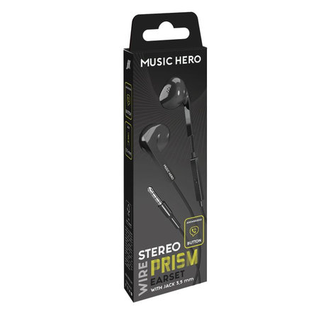 Music Hero - Casque PRISM, 3.5mm jack, noir