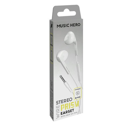 Music Hero - Casque PRISM, 3.5mm jack, blanc