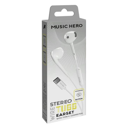 Music Hero - Écouteurs TUBB, USB-C, blanc