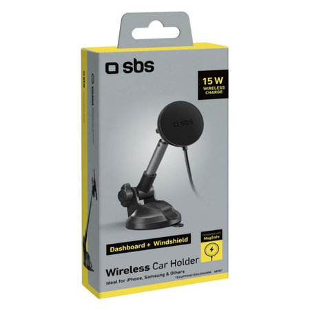 SBS - Support de voiture avec bras télescopique et MagSafe, 15W, noir