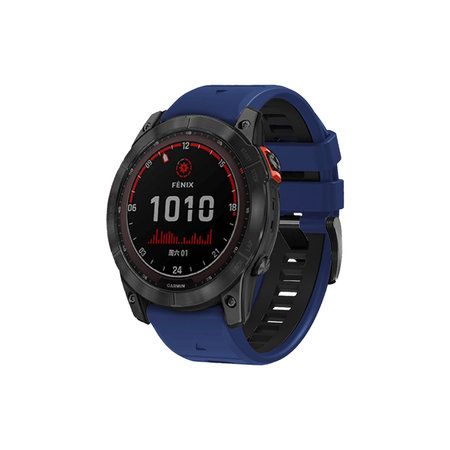 FixPremium - Bracelet silicone bicolore pour Garmin (QuickFit 26mm), bleu
