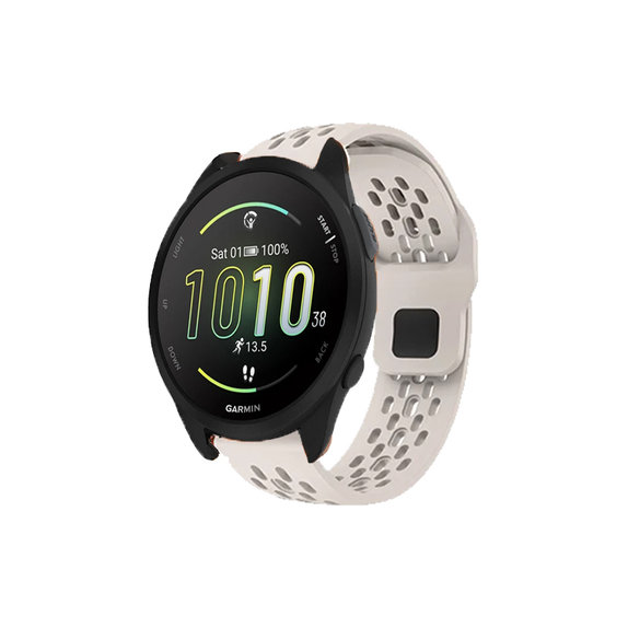 FixPremium - Sangle universelle en silicone pour Garmin (20mm), blanc