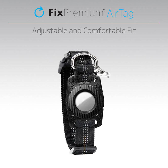 FixPremium - Collier AirTag pour chiens et chats, noir
