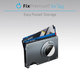 FixPremium - Portefeuille AirTag Carbon avec sangle, bleu