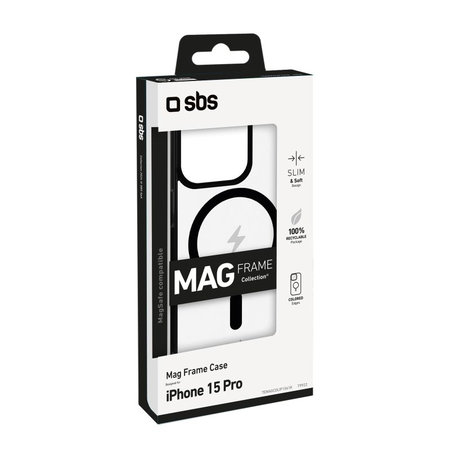 SBS - Étui Mag Frame avec MagSafe pour iPhone 15 Pro, noir