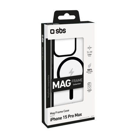 SBS - Étui Mag Frame avec MagSafe pour iPhone 15 Pro Max, noir