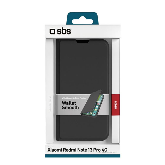 SBS - Étui Book Wallet Lite pour Xiaomi Redmi Note 13 Pro 4G, noir