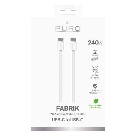 PURO - USB-C Cable / USB-C, 240W, Fabrik FABK4, 2 m, blanc