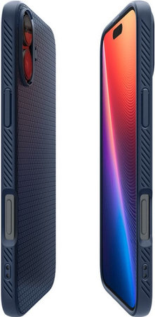 Spigen - Étui Liquid Air pour iPhone 16, navy blue
