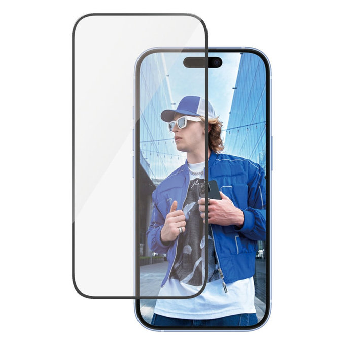 Verre trempé UWF avec applicateur pour iPhone 16/15, Noir, PanzerGlass