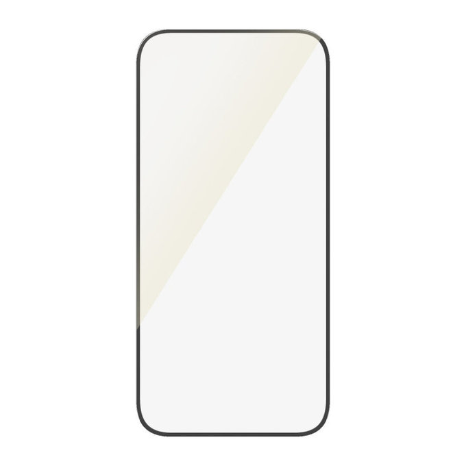 Verre trempé UWF Eyecare avec applicateur pour iPhone 16 Plus/15 Plus, Noir, PanzerGlass
