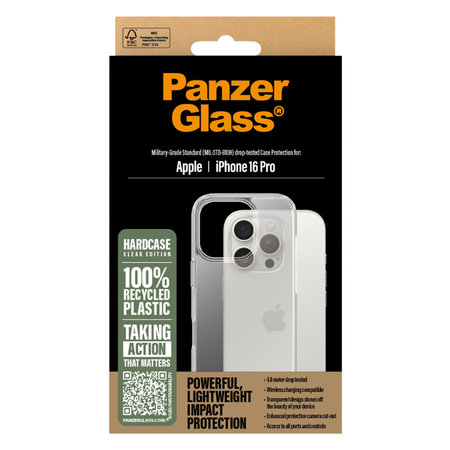 PanzerGlass - Étui HardCase pour iPhone 16 Pro, transparent