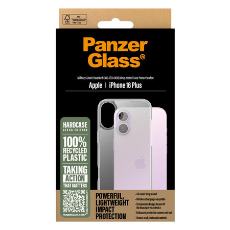 PanzerGlass - Étui HardCase pour iPhone 16 Plus, transparent