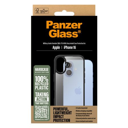 PanzerGlass - Étui HardCase pour iPhone 16 noir
