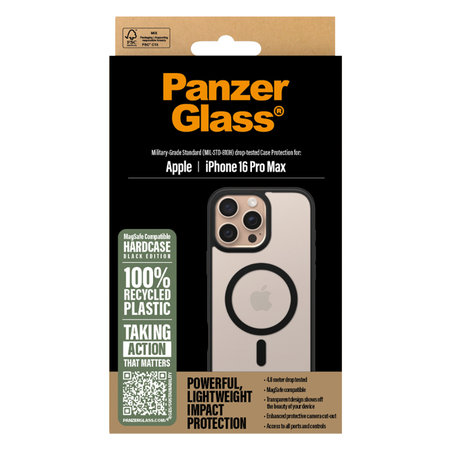 PanzerGlass - Étui HardCase avec MagSafe pour iPhone 16 Pro Max, noir