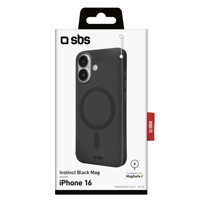 SBS - Étui Instinct Mag avec MagSafe pour iPhone 16, noir
