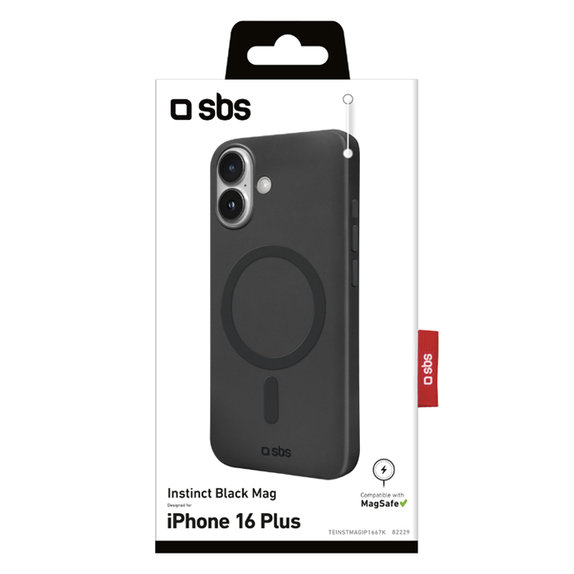 SBS - Étui Instinct Mag avec MagSafe pour iPhone 16 Plus, noir