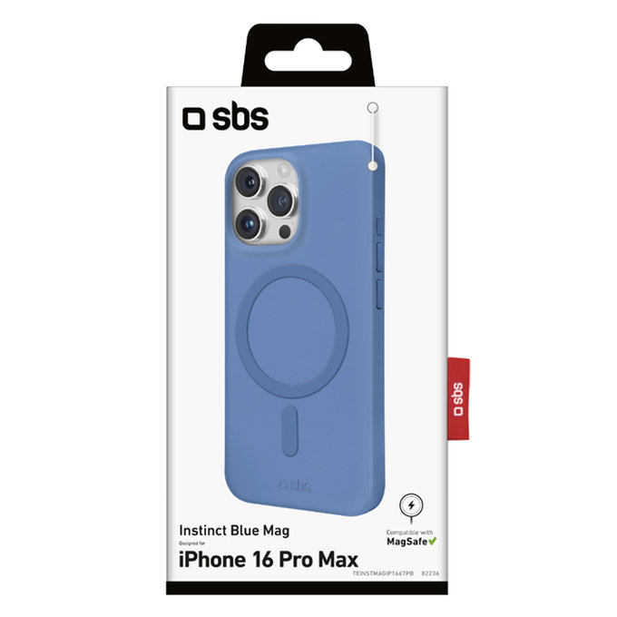 SBS - Étui Instinct Mag avec MagSafe pour iPhone 16 Pro Max, bleu