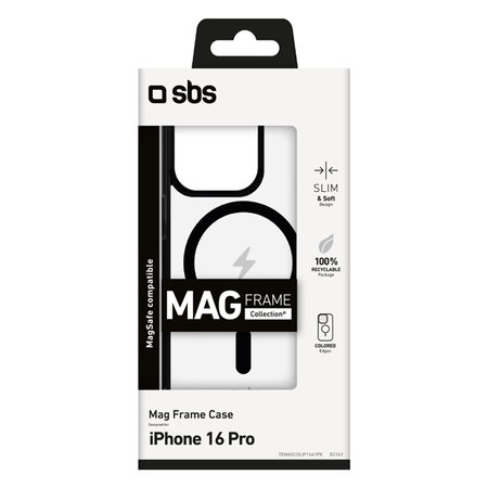 SBS - Étui Mag Frame avec MagSafe pour iPhone 16 Pro, noir