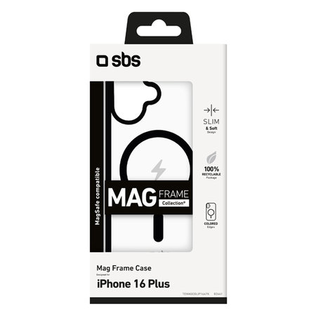 SBS - Étui Mag Frame avec MagSafe pour iPhone 16 Plus, noir