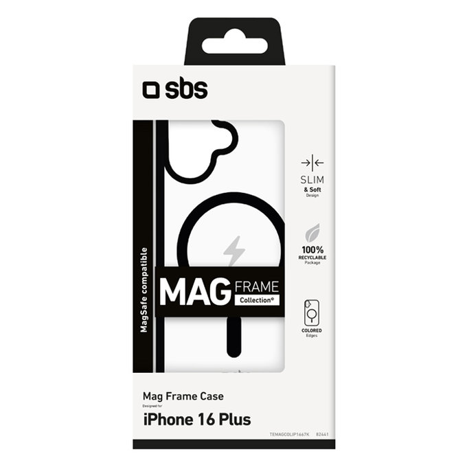 SBS - Étui Mag Frame avec MagSafe pour iPhone 16 Plus, noir
