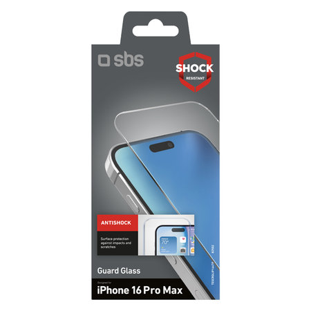 SBS - Verre Trempé Guard Glass pour iPhone 16 Pro Max, transparent