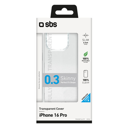SBS - Étui Skinny pour iPhone 16 Pro, transparent
