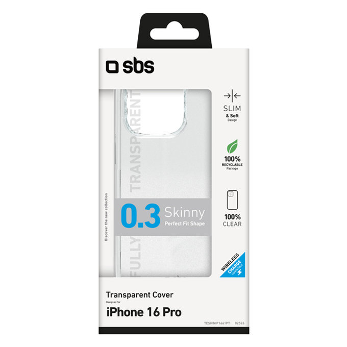 SBS - Étui Skinny pour iPhone 16 Pro, transparent